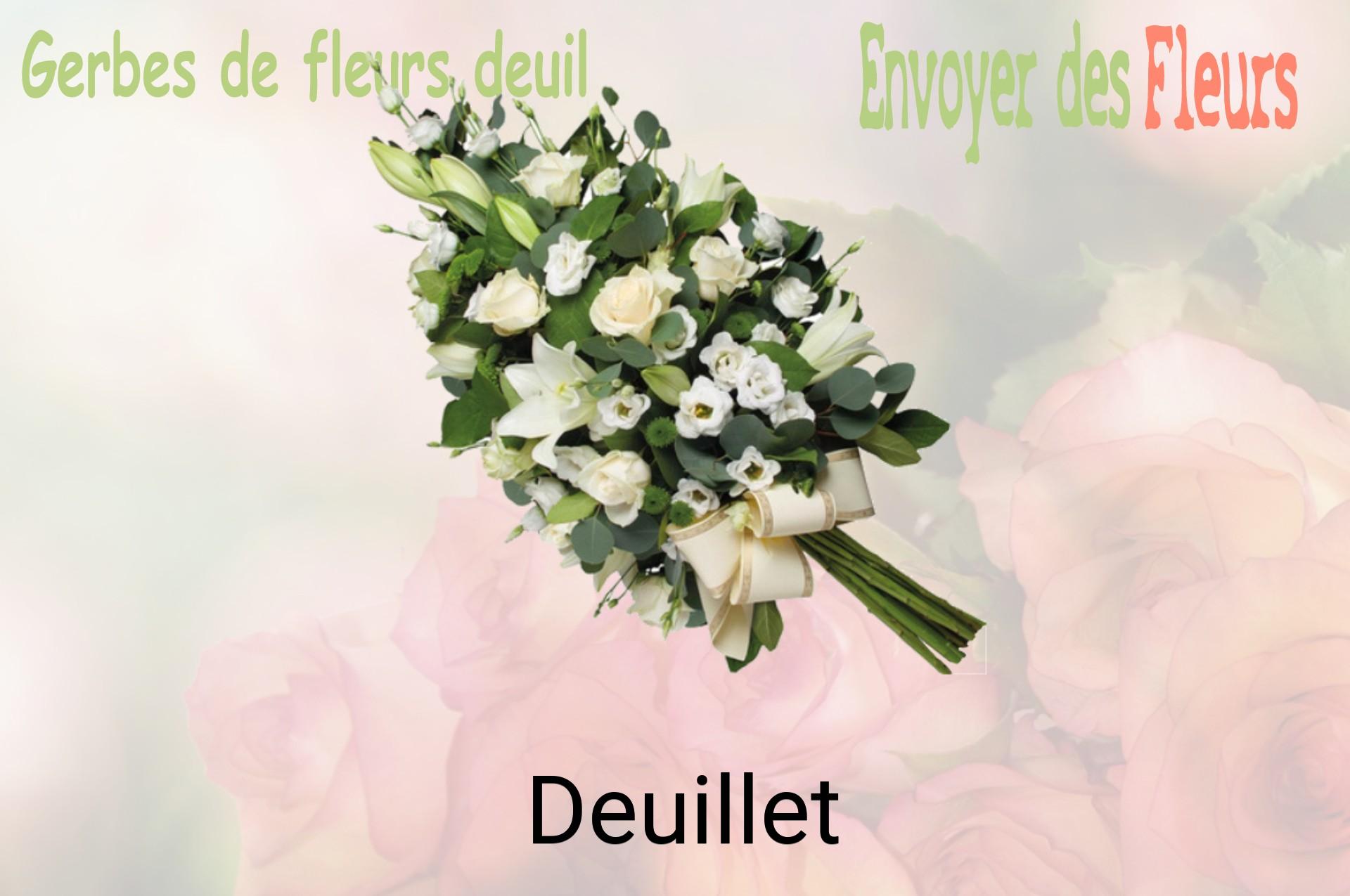 Gerbe de fleurs de deuil livrée à Deuillet
